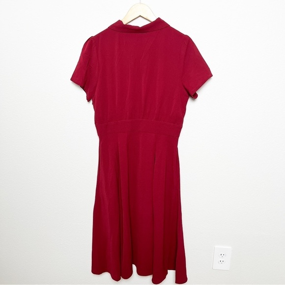 NWT ModCloth x Collectif London Wine Retro Suzette Swing Midi Dress medium UK 10 - Picture 9 of 10